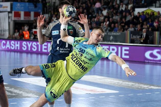 Artsem Karalek (Saint-Raphael) HANDBALL : Coupe EHF - Phase de groupes - 5eme journee - Saint-Raphael Var Handball vs Füchse Berlin - 24 03 2018 KevinDomas Panoramic 