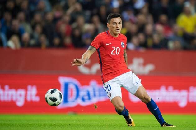 180324 Chiles Charles Aranguiz during the football match between Sweden and Chile on March 24, 2018 in Stockholm Photo Joel Marklund BILDBYR N Code JM 87663  Copyright: JOELxMARKLUND BB180324JM152