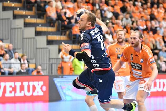 IFK Kristianstad SG Flensburg Handewitt EHF Champions League Kristianstad 24 03 18 Kristianstad 24 03 18 Sport Handball VELUX EHF Champions League Season 2017 2018 Round of 16 IFK Kristianstad SG Flensburg Handewitt Henrik Toft Hansen SG Flensburg Handewitt 23 Arnar Freyr Arnarsson IFK Kristianstad 05 Gunnar Steinn Jonsson IFK Kristianstad 27 xmmkx