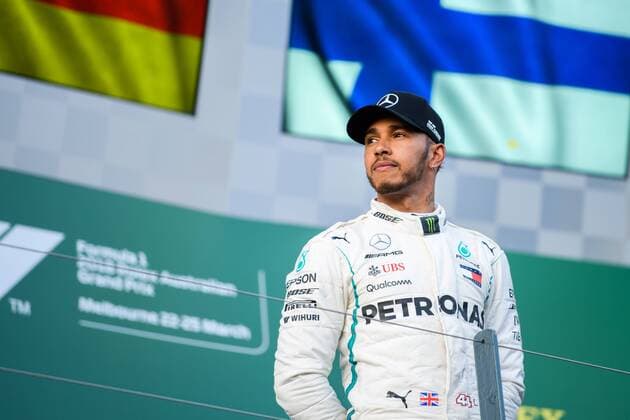 March 25, 2018: Lewis Hamilton (GBR) 44 from the Mercedes AMG Petronas Motorsport team waits for an interview. He came second in the 2018 Australian Formula One Grand Prix at Albert Park, Melbourne, Australia. Cal Media Formula One 2018: Australia - Race - ZUMAc04_ 20180325_zaf_c04_064 Copyright: xSydneyxLowx
