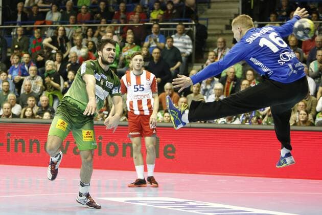 Juan Munoz de la Pena Magdeburg 13 throws on goal Handball EHC Cup SC Magdeburg SKA Minsk xtgx