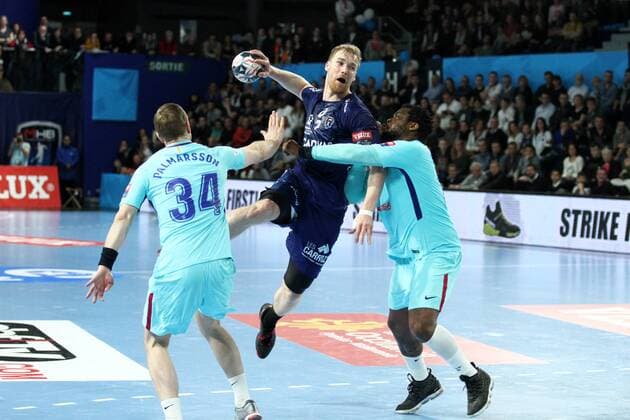 Jonas Truchanovicius (Montpellier) HANDBALL : VELUX EHF Champions League - 1 8eme de finale aller - Montpellier Handball vs FC Barcelona Barca Lassa - 24 03 2018 KevinDomas Panoramic 
