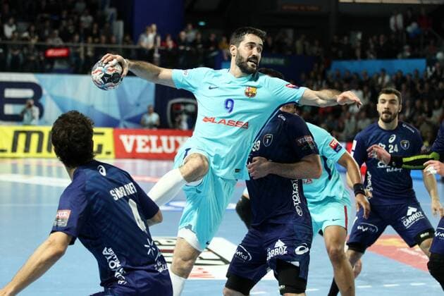 Raul Entrerrios (Barcelone) HANDBALL : VELUX EHF Champions League - 1 8eme de finale aller - Montpellier Handball vs FC Barcelona Barca Lassa - 24 03 2018 KevinDomas Panoramic 