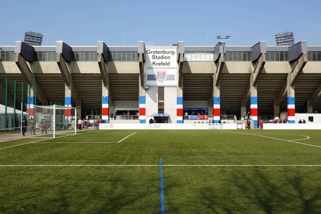 Sport Soccer Regionalliga West 2017 2018 Grotenburg Stadium in Krefeld Bockum Lower Rhine North Rhine Westphalia home ground of the KFC Uerdingen 05 rebuilt in need of renovation auditorium Sports Soccer Regionalliga West 2017 2018 Grotenburg Stadium in Krefeld Bockum Lower Rhine North Rhine Westphalia home KFC Uerdingen 05 baufaellig in need of renovation renaissance spectators sports football Regional League West 2017 2018 Grotenburg Stadium in Krefeld Bockum Lower Rhine North Rhine Westphalia home KFC Uerdingen 05 Ramshackle dilapidated in need of renovation grand stand
