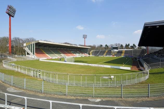 Sport Soccer Regionalliga West 2017 2018 Grotenburg Stadium in Krefeld Bockum Lower Rhine North Rhine Westphalia home ground of the KFC Uerdingen 05 rebuilt in need of renovation auditorium Sports Soccer Regionalliga West 2017 2018 Grotenburg Stadium in Krefeld Bockum Lower Rhine North Rhine Westphalia home KFC Uerdingen 05 baufaellig in need of renovation renaissance spectators sports football Regional League West 2017 2018 Grotenburg Stadium in Krefeld Bockum Lower Rhine North Rhine Westphalia home KFC Uerdingen 05 Ramshackle dilapidated in need of renovation grand stand
