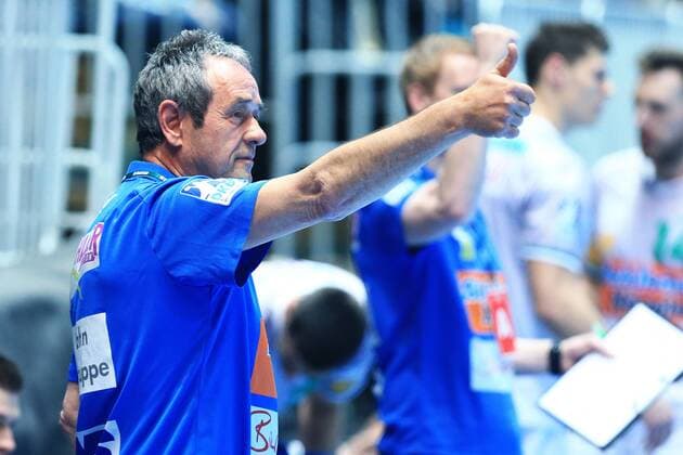EHF cup, RK Nexe - Frisch Auf Frisch Auf Goeppingen 26.03.2018., Sportska dvorana OS kralja Tomislava, Nasice - EHF kup, skupina C, 5. kolo, RK Nexe - Frisch Auf Goeppingen. Coach of Goeppingena, Rolf Brack.  DavorxJavorovic PIXSELL