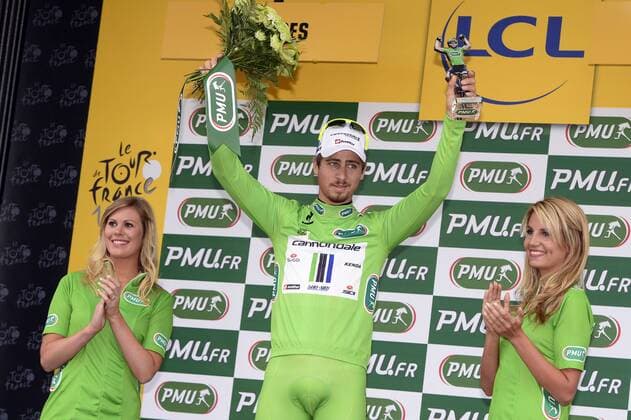 - GAP, FRANCE: Slovakian Peter Sagan of Liquigas-Cannondale wearing the green jersey of leader in the sprint ranking after the 17th stage of the 100th edition of the Tour de France cycling race, an individual time trial of 32km from Embrun to Chorges, France, on Wednesday 17 July 2013. YORICKxJANSENS  x44706229x