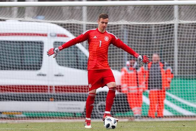 Markranstädt 26 03 2018 Stadion am Bad Football U18 Internationals Germany GER vs France FRA 2 4 1 1 Pictured goalkeeper Christian Früchtl 1 GER B München