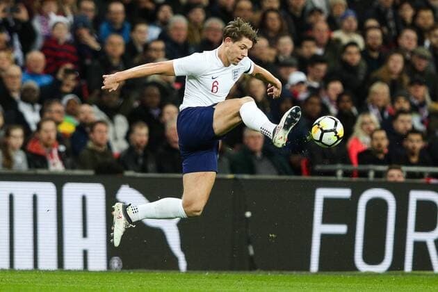 England s James Tarkowski during the International Friendly Länderspiel match at Wembley Stadium, London. Picture date 27th March 2018. Picture credit should read: Charlie Forgham-Bailey Sportimage EDITORIAL USE ONLY. No use with unauthorised audio, video, data, fixture lists, club league logos or live services. Online in-match use limited to 120 images, no video emulation. No use in betting, games or single club league player publications.