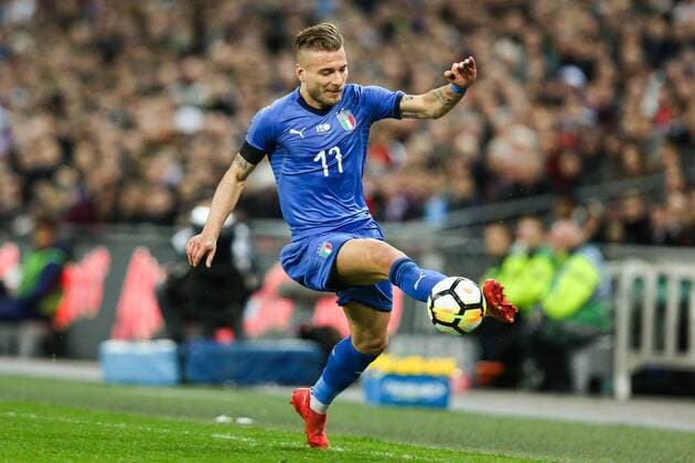 ItalyÕs Ciro Immobile during the International Friendly Länderspiel match at Wembley Stadium, London. Picture date 27th March 2018. Picture credit should read: Charlie Forgham-Bailey Sportimage EDITORIAL USE ONLY. No use with unauthorised audio, video, data, fixture lists, club league logos or live services. Online in-match use limited to 120 images, no video emulation. No use in betting, games or single club league player publications.