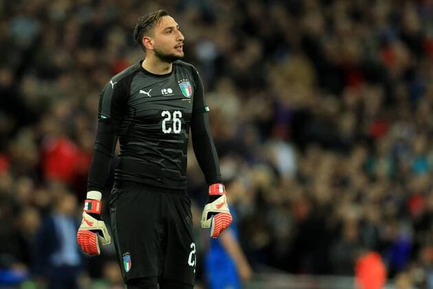 27th March 2018, Wembley Stadium, London, England; International Football Friendly, England versus Italy; A dejected Gianluigi Donnarumma of Italy as Jamie Vardy of England scores making it 1-0 in the 26th minute  ActionPlus12006080