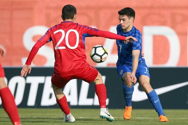 Qualification Match for Euro U21 U 21 to be held in Italy in 2019, Group 1, Round 7, Croatia - Moldova 27.03.2018., Croatia, Velika Gorica - Qualification Match for Euro U21 to be held in Italy in 2019, Group 1, Round 7, Croatia - Moldova. Josip Brekalo  GoranxStanzl PIXSELL