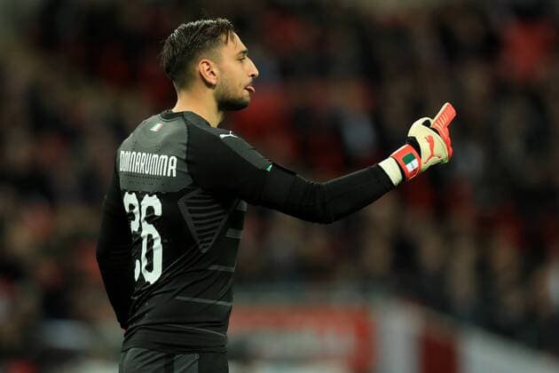 27th March 2018, Wembley Stadium, London, England; International Football Friendly, England versus Italy; Gianluigi Donnarumma of Italy gives directions to his defenders  ActionPlus12006107