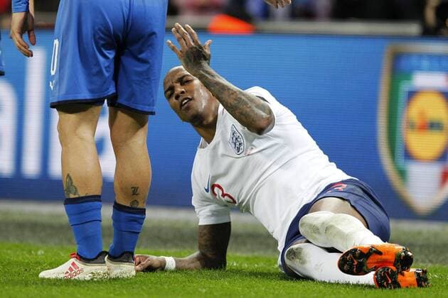 Ashley Young of England refuses the hand of Lorenzo Insigne of Italy during the International Friendly Länderspiel match between England and Italy at Wembley Stadium, London, England on 27 March 2018. Copyright: xCarltonxMyriex 19390035