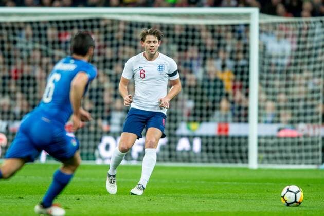 James Tarkowski of England during the International Friendly Länderspiel match between England and Italy at Wembley Stadium, London, England on 27 March 2018. Copyright: xSalvioxCalabresex 19380019