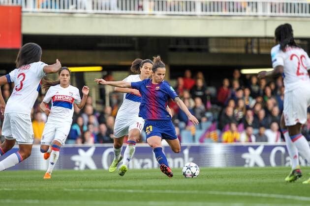 28th March 2018, Mini Estad, Barcelona, Spain; Womens Champions League football, quarter final, 2nd leg, Barcelona Women versus Lyon Women; Andonova FC Barcelona Barca shoots at goal  ActionPlus12006349