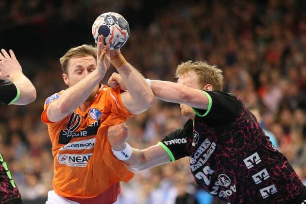 SG Flensburg Handewitt IFK Kristianstad EHF Champions League Flensburg 28 03 18 Flensburg 28 03 18 Sport Handball VELUX EHF Champions League Season 2017 2018 Eighth finals SG Flensburg Handewitt IFK Kristianstad Albin Lagergren IFK Kristianstad 10 Anders Zachariassen SG Flensburg Handewitt 22 xmmkx