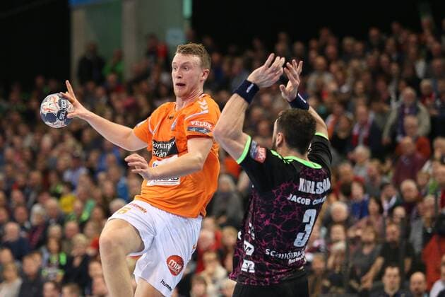 SG Flensburg Handewitt IFK Kristianstad EHF Champions League Flensburg 28 03 18 Flensburg 28 03 18 Sport Handball VELUX EHF Champions League Season 2017 2018 Eighth finals SG Flensburg Handewitt IFK Kristianstad Philip Henningsson IFK Kristianstad 06 Tobias Karlsson SG Flensburg Handewitt 03 xmmkx