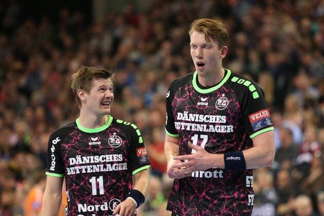 Simon Jeppsson SG Flensburg Handewitt 17 Lasse Svan Hansen SG Flensburg Handewitt 11 Flensburg Schleswig Holstein Germany Flens Arena Copyright: xAgentur54Gradx xSpeedphotosx