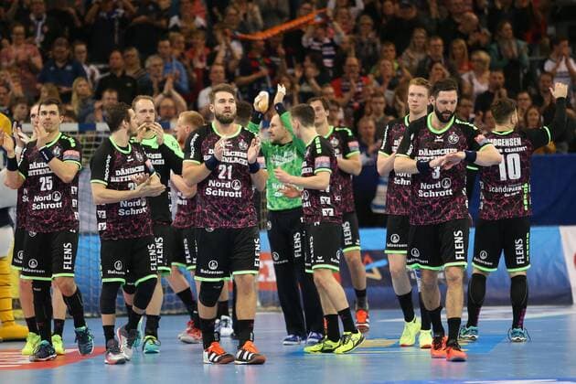 Winning team SG Flensburg Handewitt Flensburg Schleswig Holstein Germany Flens Arena Copyright: xAgentur54Gradx xSpeedphotosx