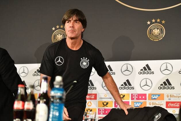 Joachim Löw Coach Germany at the PK Press Conference Germany Brazil Friendly Match National Team DFB 2018 Soccer Soccer Soccer Men Germany Germany Preparing for the 2018 World Cup Berlin 26 3 2018 Mercedes Benz Niederlassung Berlin