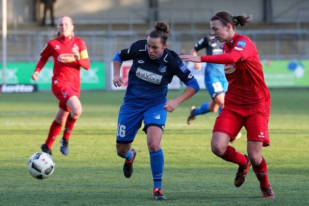 Nicole Billa TSG 16 Meikayla Jean Maree Moore Cologne 15 Action Action Game Scene Soccer Allianz Women Bundesliga TSG 1899 Hoffenheim 1 FC Köln xozx