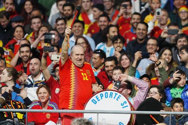 General view, MARCH 27, 2018 - Football Soccer : Spanish famous fan Mr. Manolo del Bombo on International Friendly Länderspiel match between Spain 6-1 Argentina at the Estadio Wanda Metropolitano in Madrid, Spain. Noxthirdxpartyxsales  (75212523)