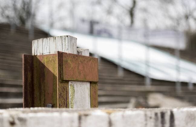 Football 3 League Season 2017 2018 31 Matchday SC Preußen Münster SpVgg Unterhaching am 24 03 2018 in Münster North Rhine Westphalia The west curve in the Preußenstadion is dilapidated and resembles a construction site Copyright: xKirchner DavidxInderliedx