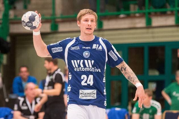 Linus Arnesson 24 Bergischer HC Bergischer HC vs DJK Rimpar Wolves Handball 2 Handball Bundesliga 31 03 18 Wuppertal NRW Germany Uni Halle Copyright: xcdnx