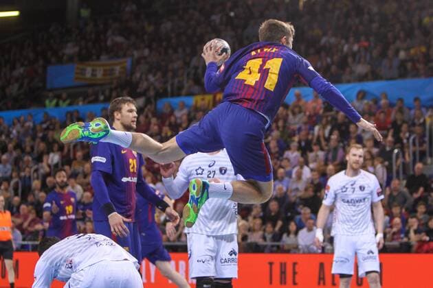 Spain: FC Barcelona Barca and Montpellier HB Match played on 31st of March at Palau Blaugrana (Barcelona) between FC Barcelona and Montpellier HB EDITORIAL USE ONLY. Barcelona Barcelona Spain Palau blaugrana  UkkoxImagesx xPacificxPress