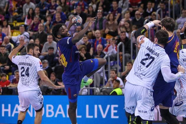 Spain: FC Barcelona Barca and Montpellier HB Match played on 31st of March at Palau Blaugrana (Barcelona) between FC Barcelona and Montpellier HB EDITORIAL USE ONLY. Barcelona Barcelona Spain Palau blaugrana  UkkoxImagesx xPacificxPress