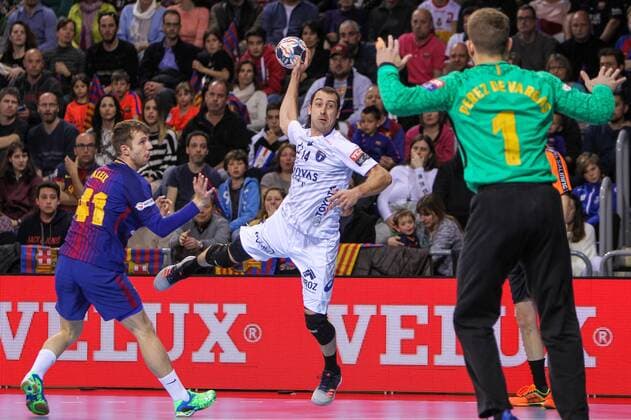 Spain: FC Barcelona Barca and Montpellier HB Match played on 31st of March at Palau Blaugrana (Barcelona) between FC Barcelona and Montpellier HB EDITORIAL USE ONLY. Barcelona Barcelona Spain Palau blaugrana  UkkoxImagesx xPacificxPress