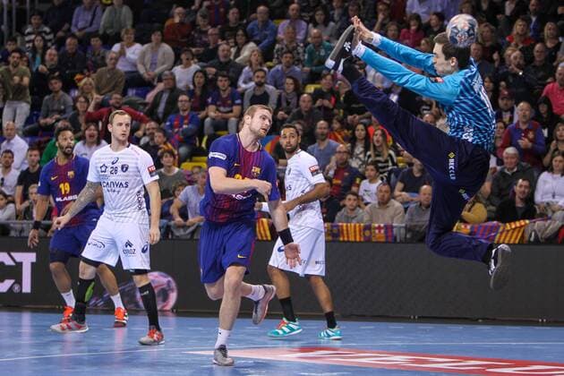 Spain: FC Barcelona Barca and Montpellier HB Match played on 31st of March at Palau Blaugrana (Barcelona) between FC Barcelona and Montpellier HB EDITORIAL USE ONLY. Barcelona Barcelona Spain Palau blaugrana  UkkoxImagesx xPacificxPress