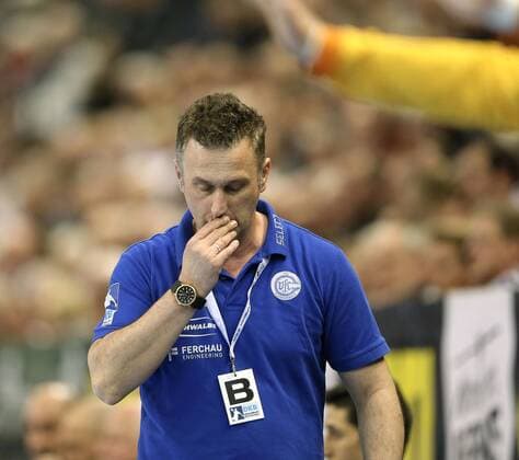 Photo Coach Denis Bahtijarevic Gummersbach Handball Men on 29 03 2018 1 Bundesliga THW Kiel VfL Gummersbach 29 23
