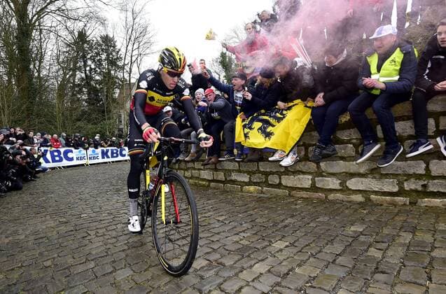Oudenaarde, Belgium - April 1 : NAESEN Oliver (BEL) of AG2R La Mondiale during the Flanders Classics UCI WorldTour 102nd Ronde van Vlaanderen cycling race with start in Antwerpen and finish in Oudenaarde on April 1, 2018 in Oudenaarde, Belgium, 01 04 2018 CYCLISME : Tour des Flandres - 01 04 2018 PhotoNews Panoramic 