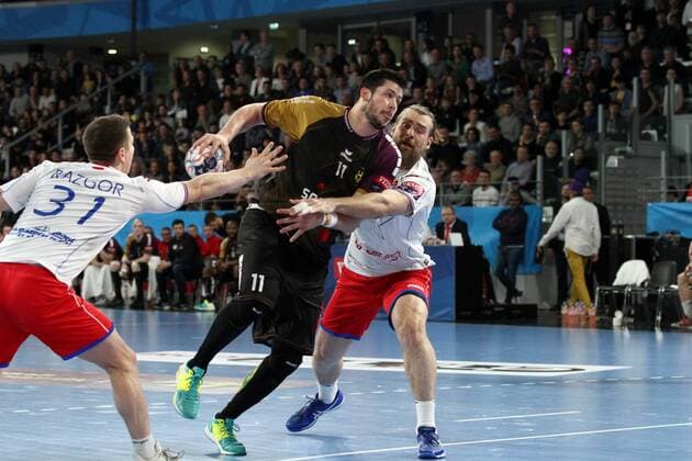 Nicolas Tournat (Nantes) HANDBALL : VELUX EHF Champions League - 18eme de finale retour - HBC Nantes vs HC Meshkov Brest - 01 04 2018 KevinDomas Panoramic 