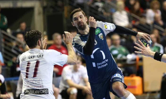 01 04 18 Handball EHF Cup Group B 12 Matchday Füchse Berlin Lugi Lund Picture Fabian Wiede Handball EHF Cup Füchse Berlin Lugi Lund