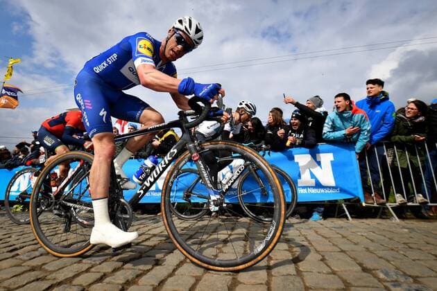 Belgian Iljo Keisse of Quick-Step Floors pictured in action on the Paterberg hill in Kluisbergen during the 102nd edition of the Ronde van Vlaanderen - Tour des Flandres - Tour of Flanders one day cycling race, 264,7km from Antwerp to Oudenaarde, Sunday 01 April 2018. DAVIDxSTOCKMAN  x05322311x