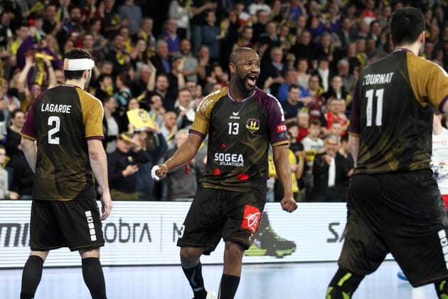 Rock Feliho (Nantes) HANDBALL : VELUX EHF Champions League - 18eme de finale retour - HBC Nantes vs HC Meshkov Brest - 01 04 2018 KevinDomas Panoramic 