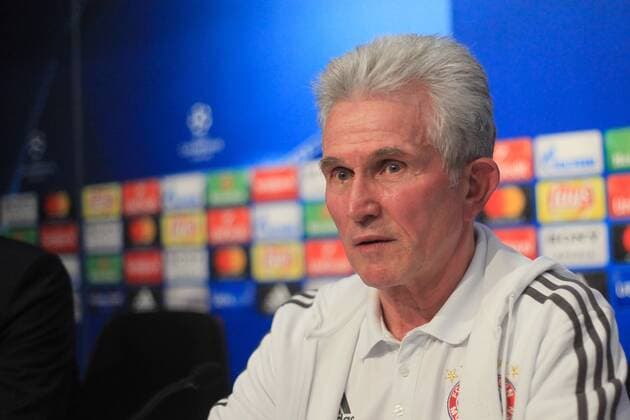 2nd April 2018, Ramon Sanchez Pizjuan, Seville, Spain; UEFA Champions League football, Sevilla versus Bayern Munich, pre match press conference PK Pressekonferenz and training session; Yupp Heynckes of Bayern Munich during the press conference  ActionPlus12007883