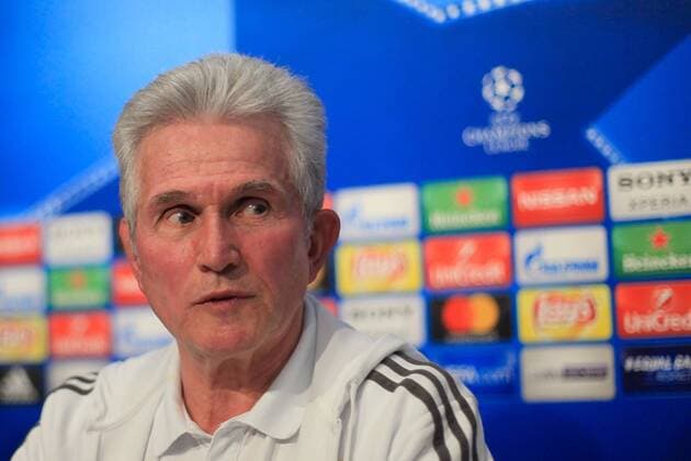 2nd April 2018, Ramon Sanchez Pizjuan, Seville, Spain; UEFA Champions League football, Sevilla versus Bayern Munich, pre match press conference PK Pressekonferenz and training session; Yupp Heynckes of Bayern Munich during the press conference  ActionPlus12007884