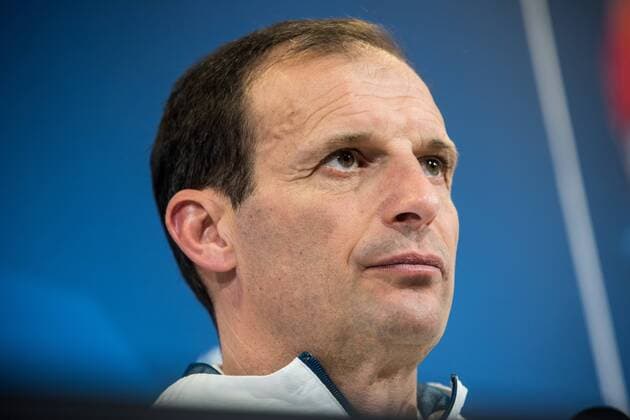 Italy: Juventus press conference PK Pressekonferenz Massimiliano Allegri during the Juventus FC press conference before the UFC mathc against Real Mardird. Allianz Stadium, Turin, Italy 2nd april 2018 Turin Piedmont Italy Italy Allianz Stadium  AlbertoxGandolfo PacificxPress