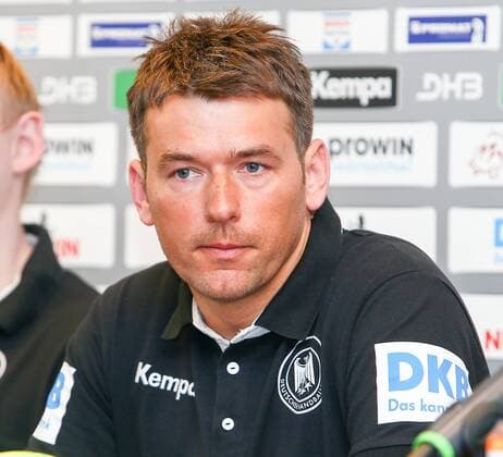 DHB Press Conference Handball Leipzig 03 04 2018 Lindner Hotel Press Conference DHB Men National team before the international match against Serbia Pictured national coach Christian Prokop