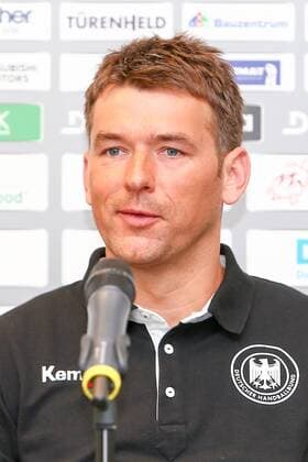 DHB Press Conference Handball Leipzig 03 04 2018 Lindner Hotel Press Conference DHB Men National team before the international match against Serbia Pictured national coach Christian Prokop
