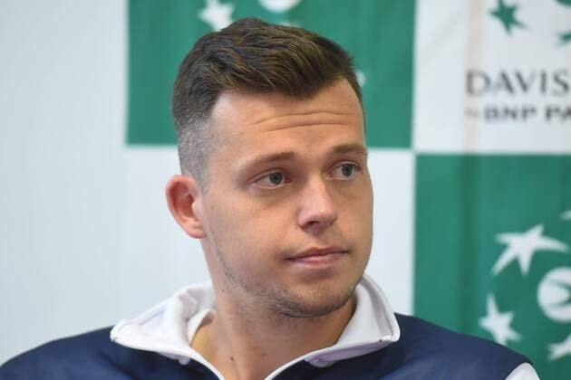 Czech tennis player Adam Pavlasek attends the press conference PK Pressekonferenz prior to the Davis Cup match Czech Republic vs Israel, in Ostrava, Czech Republic, on April 3, 2018. (CTKxPhoto JaroslavxOzana) CTKPhotoP201804030448701  JAO 13