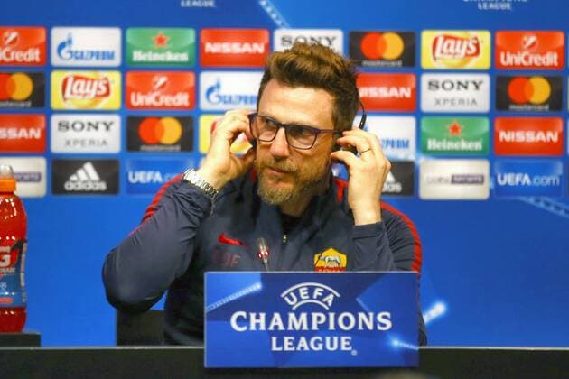 Fußball, CL, AS Rom Pressekonferenz Conferenza Stampa Eusebio Di Francesco Barcellona 03 04 2018 Champions League Foto Gino Mancini Insidefoto Cell: 3342966346 3401257327