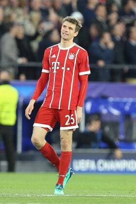 Disappointment at Thomas Mueller 25 FC Bayern Muenchen after goal Sevilla FC vs Bayern Munich Muenchen quarter-finals Champions League 03 04 2018 Sevilla Sevilla Spain Copyright: xkolbert-press ChristianxKolbertx