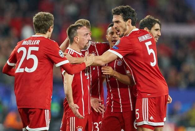 Franck RIBERY FCB 7 goalscoring Jubilation after goal for 1 1 FC SEVILLA FC BAVARIA MUENCHEN quarter-finals first leg Football UEFA Champions League Sevilla Spain 03 04 2018 CL season 2017 2018 FCB