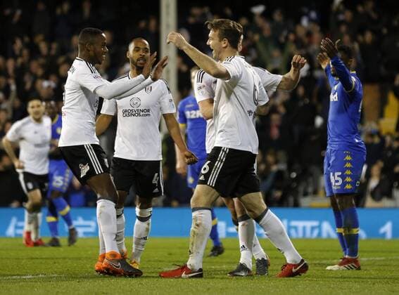 Fulham v Leeds United Sky Bet Championship Kevin McDonald (6) of Fulham celebrates scoring the opening goal during the Sky Bet Championship match at Craven Cottage, London Content Not Available For UK Newspapers Copyright: xSimonxMoorex FIL-11603-0007