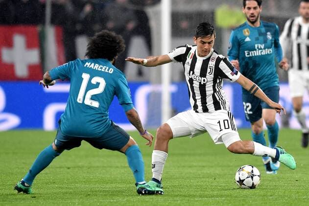 Paulo Dybala Juve, Marcelo Real. Torino 03-04-2018 Stadium Champions League 2017 2018 Round of 8 Juventus - Real Madrid Foto Andrea Staccioli Insidefoto andreaxstaccioli